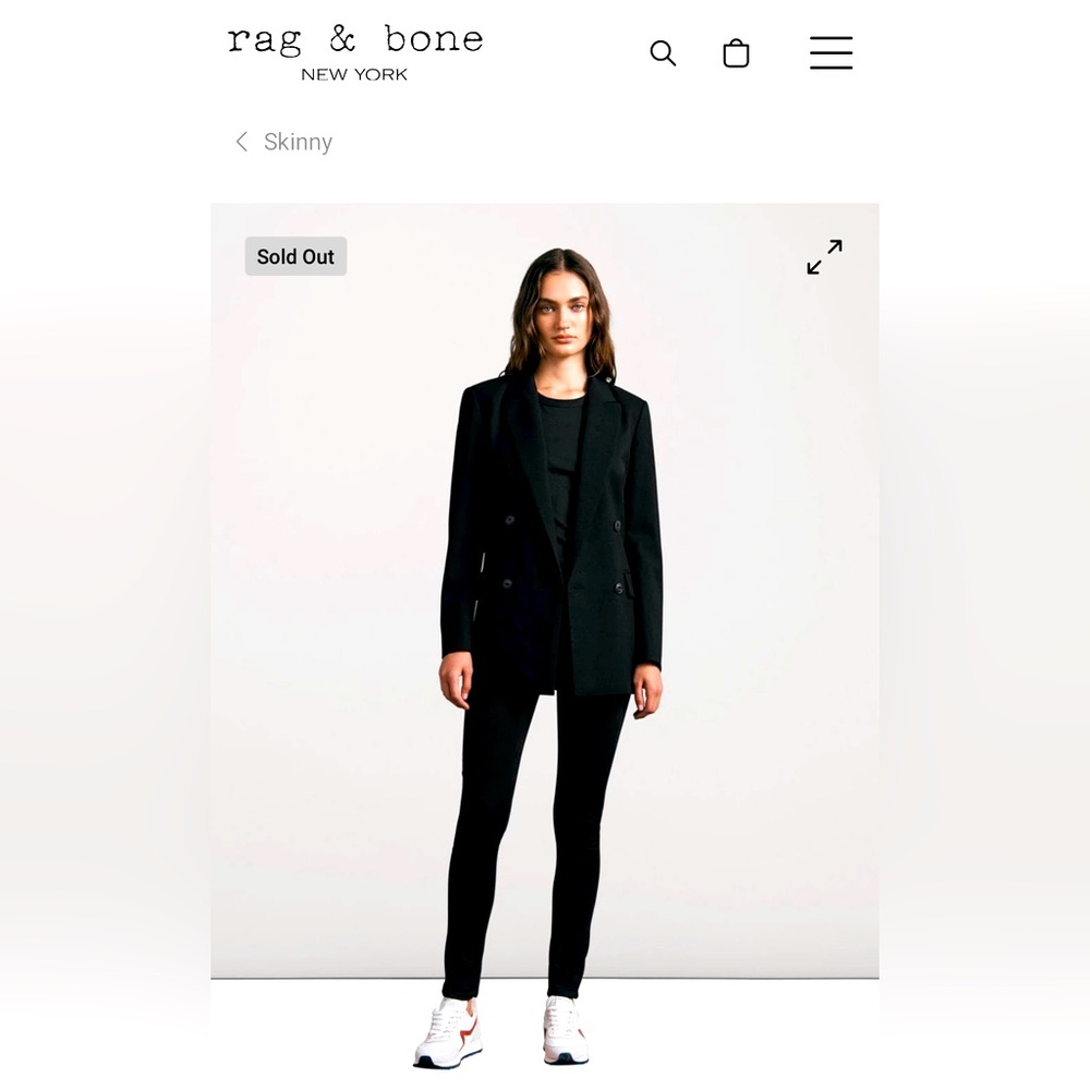 Rag &Bone Skinny Black Cate Jeans New